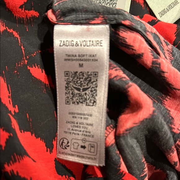 ZADIG & VOLTAIRE Red and Black Blouse - Picture 5 of 5